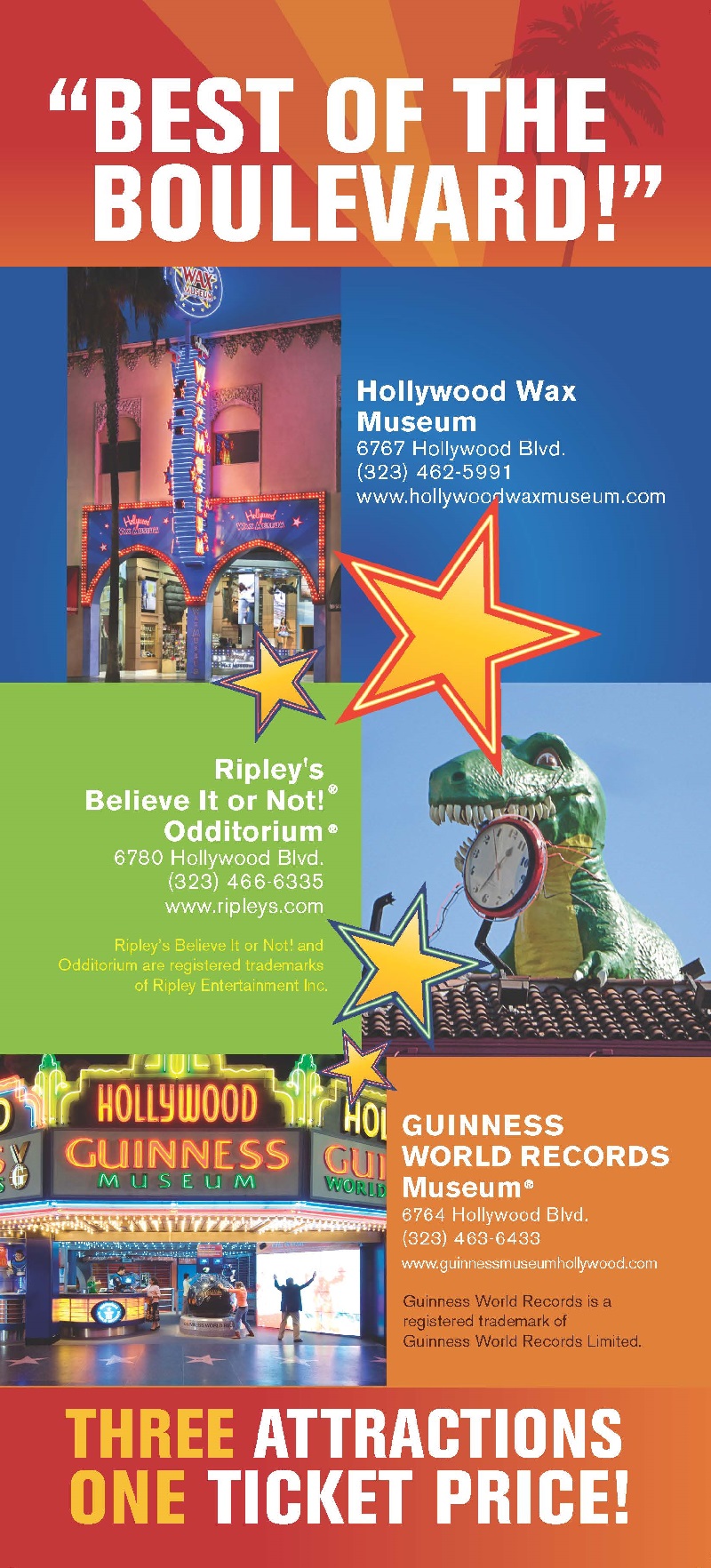 Hollywood/Guiness/Ripleys Combo brochure Back Brochure Cover