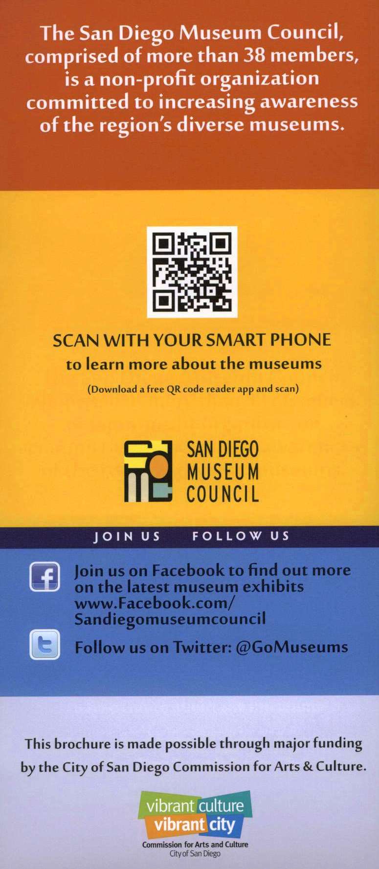 Museums of San Diego Back Brochure Cover