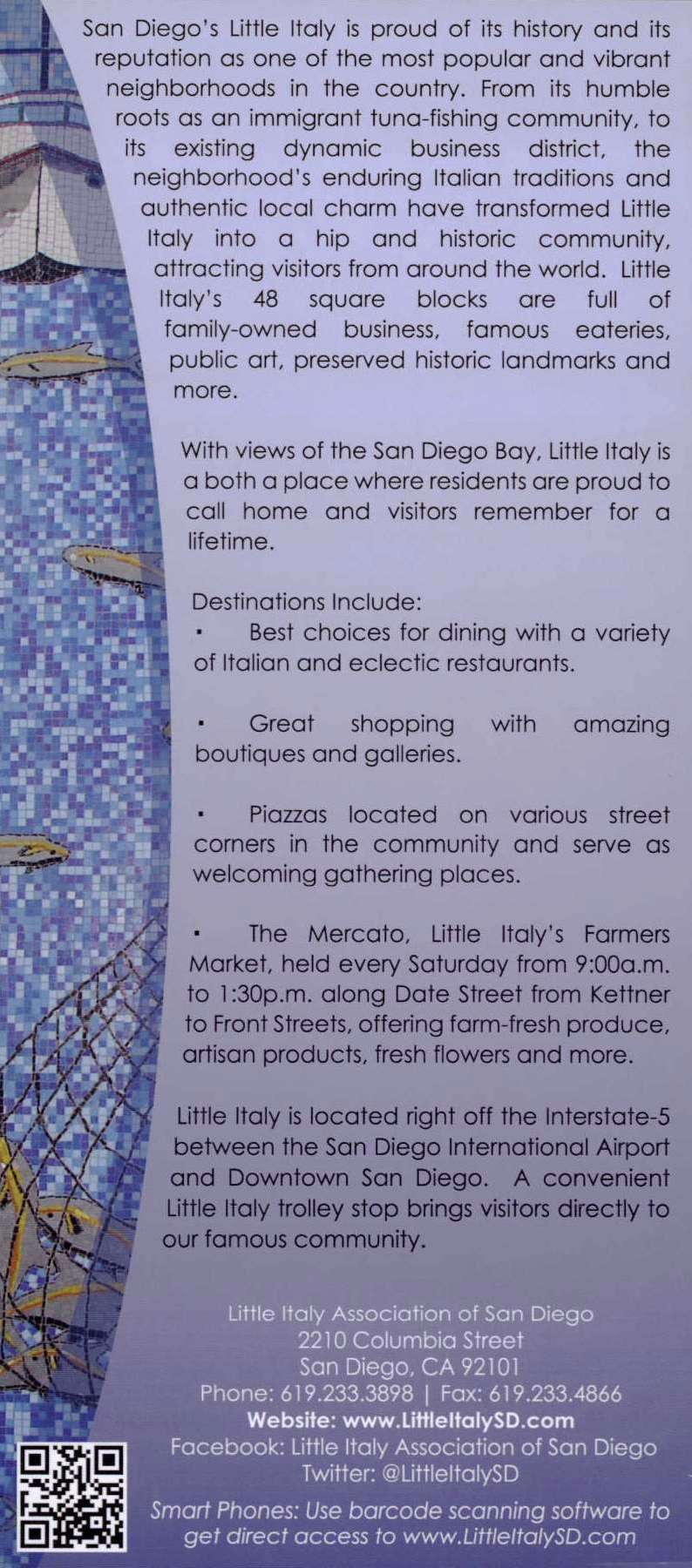 Little Italy Association Back Brochure Cover