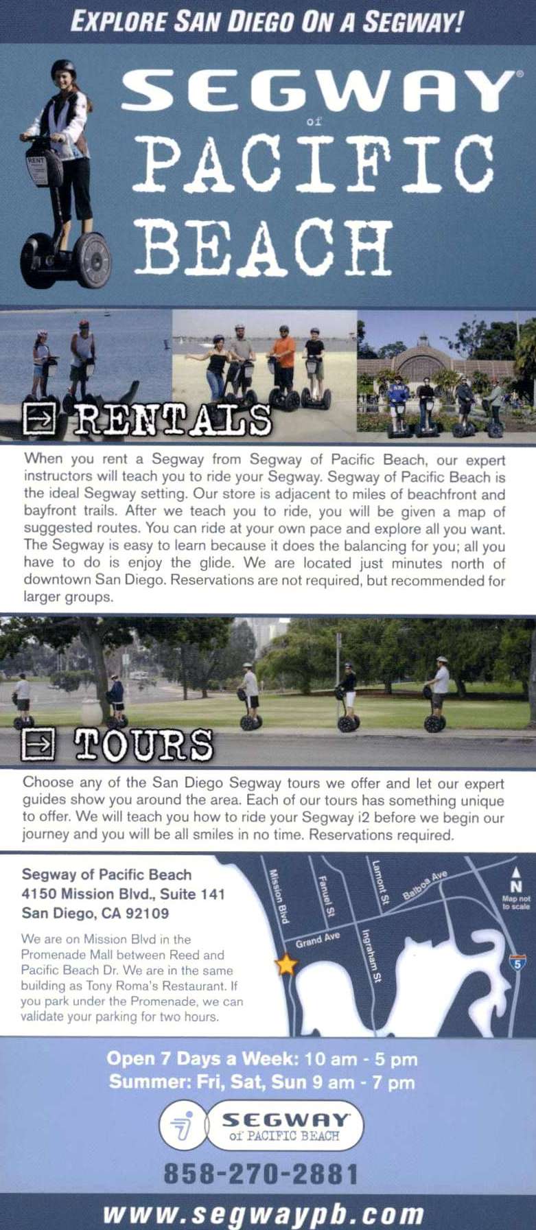 Segway of Pacific Beach Back Brochure Cover