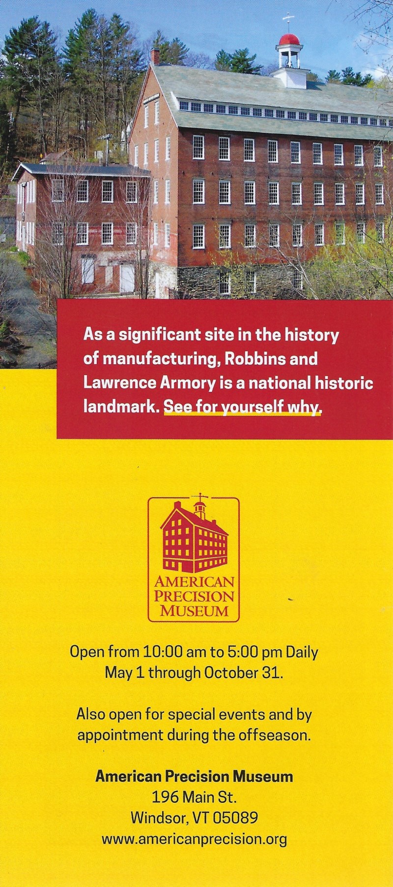 American Precision Museum brochure thumbnail