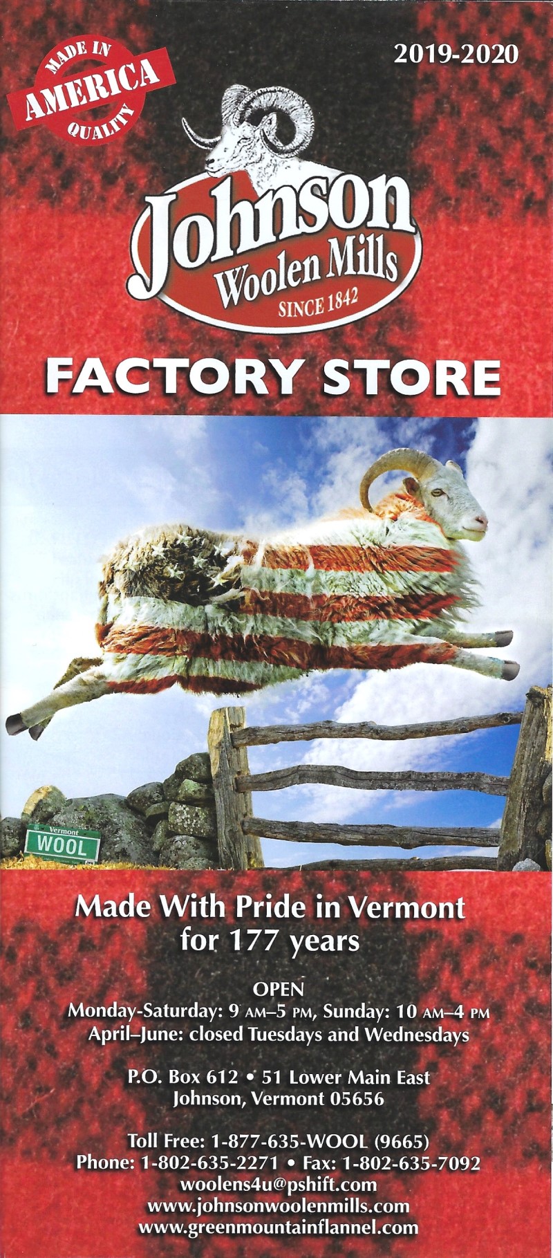 Johnson Woolen Mills Factory Store brochure thumbnail