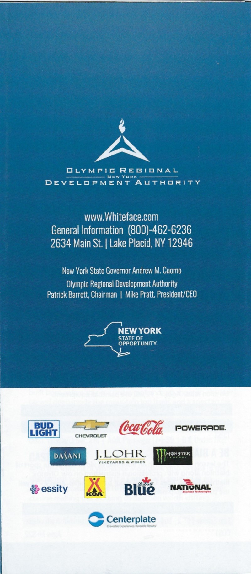 Olympic Sites Events & Activities Whiteface Lake Placid brochure thumbnail