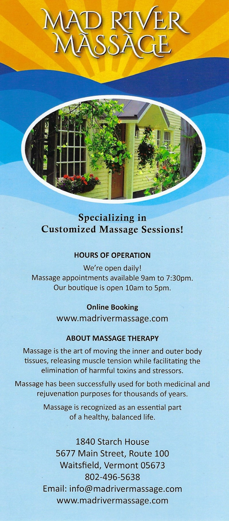 Mad River Massage brochure thumbnail
