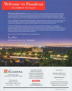 Pasadena Official Visitors Guide brochure full size