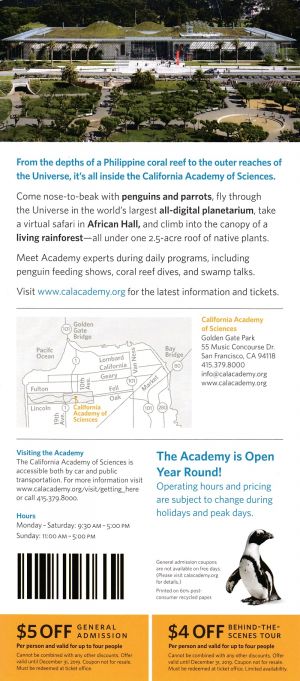 California Academy of Sciences brochure thumbnail