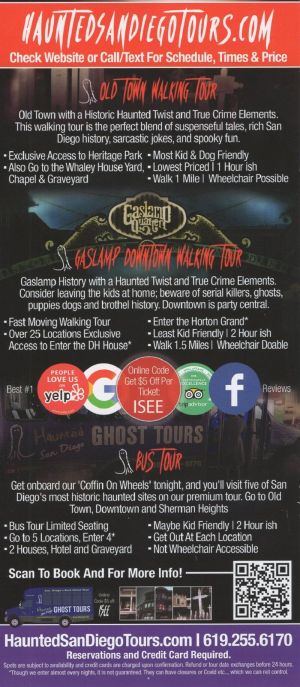 Haunted San Diego Tours brochure full size