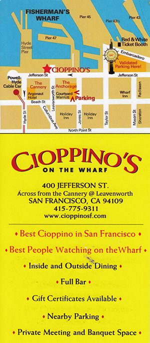 Cioppino's On The Wharf brochure thumbnail