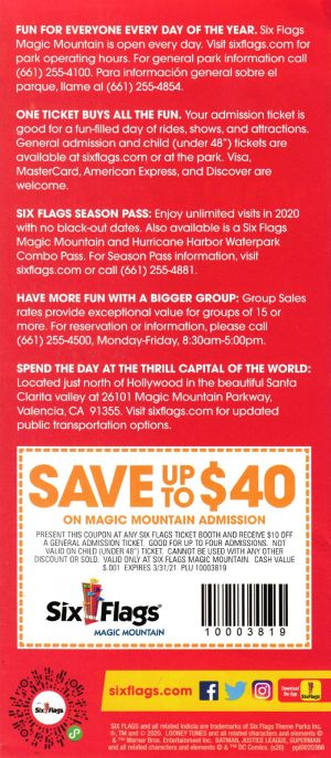 Six Flags Magic Mountain brochure thumbnail