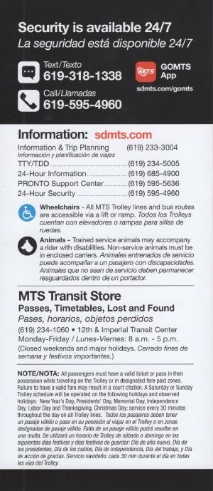 San Diego Metropolitan Transit - Trolley System brochure thumbnail