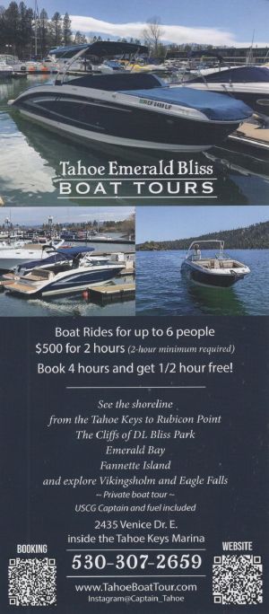 Tahoe Emerald Bliss Boat Tours brochure full size