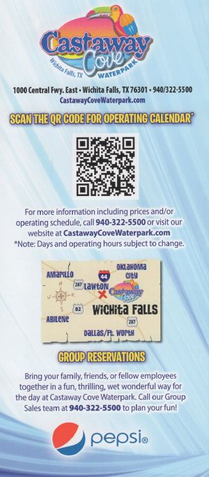 Castaway Cove Waterpark brochure full size