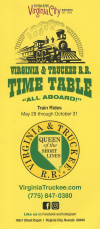 Virginia & Truckee R.R. Time Table