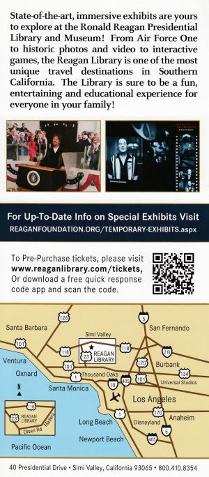 Ronald Reagan Library Rack Card brochure full size