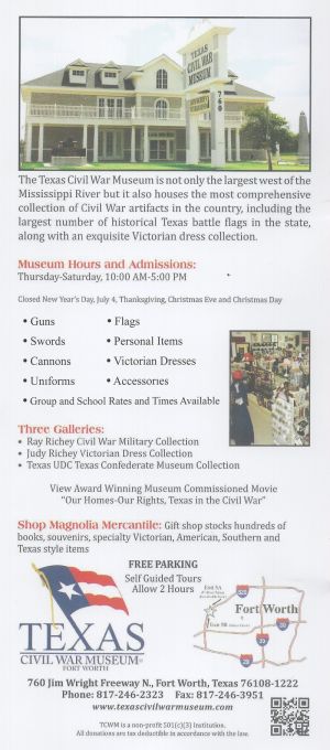 Texas Civil War Museum brochure thumbnail
