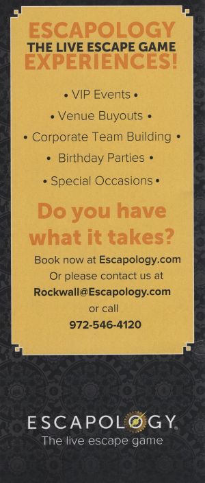 Escapology Rockwall brochure full size