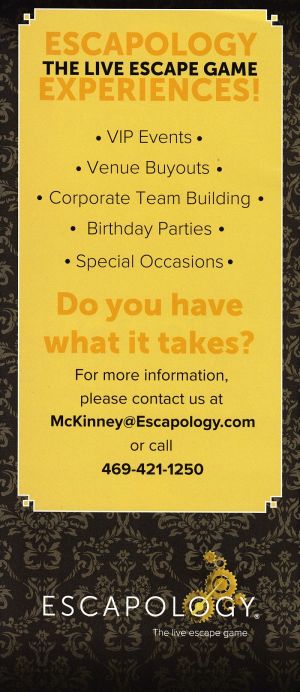 Escapology McKinney brochure full size