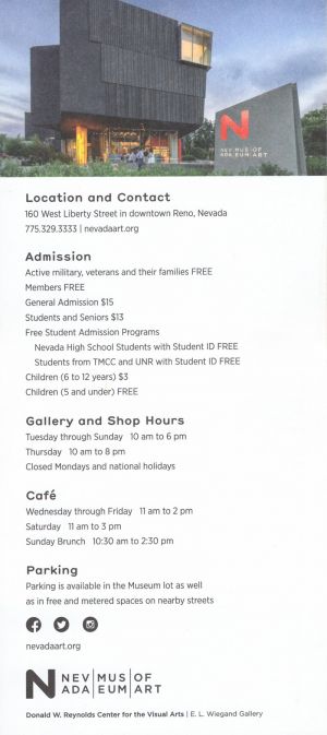 Nevada Museum of Art brochure thumbnail