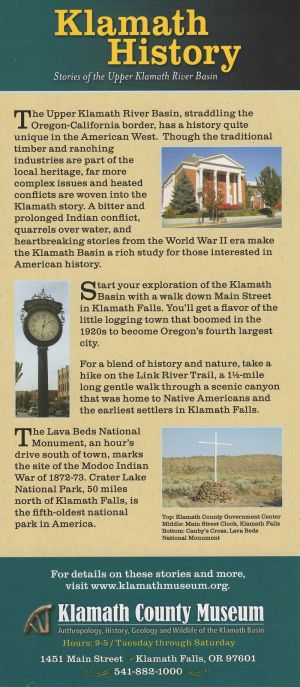 Klamath County Museum brochure thumbnail