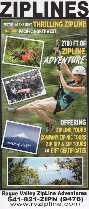 Rogue Valley ZipLine Adventure brochure full size