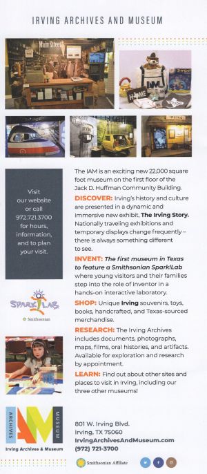 Irving Archives & Museum brochure full size