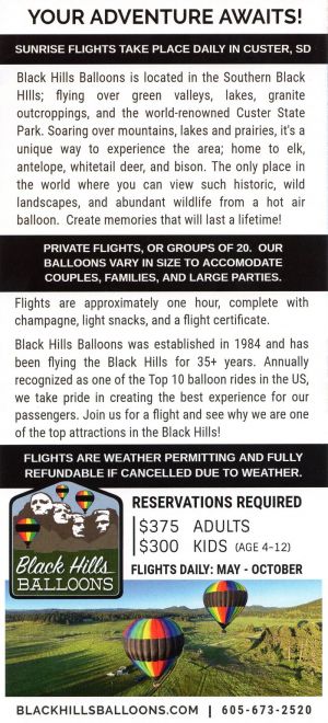 Black Hills Balloons brochure thumbnail