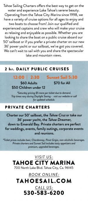 Tahoe Sailing Charter brochure thumbnail
