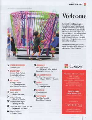 Pasadena Summer  Visitor Guide brochure full size