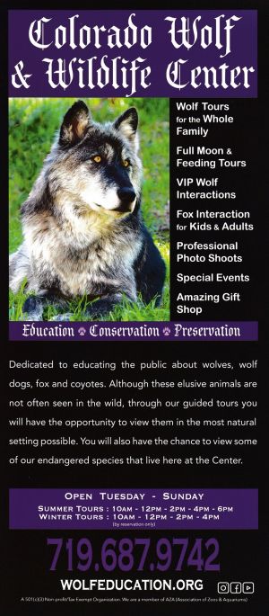 Colorado Wolf and Wildlife Center brochure thumbnail
