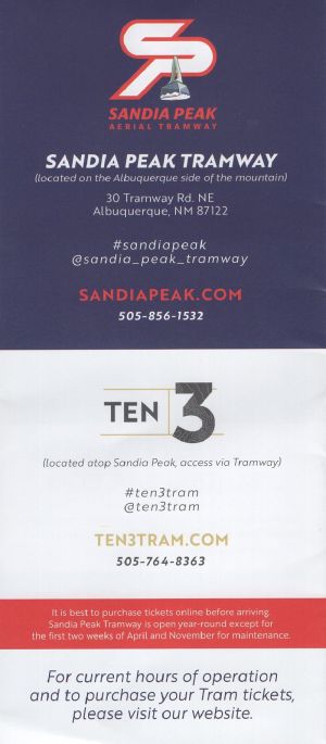 Sandia Peak Tram & Ski Co. brochure thumbnail