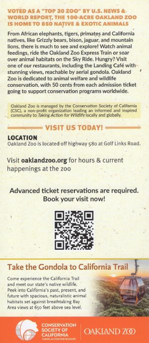 Oakland Zoo brochure full size