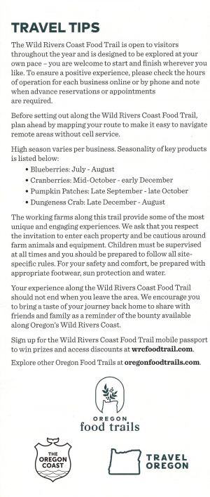 Wild Rivers Coast Food Trail brochure thumbnail