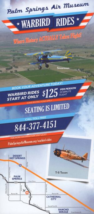 Warbird Rides  - Palm Springs Air Museum brochure thumbnail