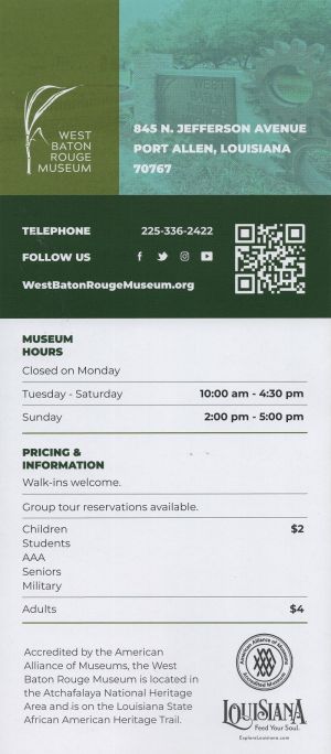West Baton Rouge Museum brochure thumbnail