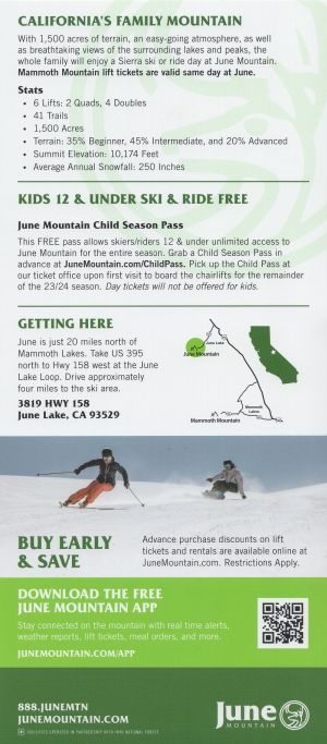 June Mountain Ski Area brochure thumbnail