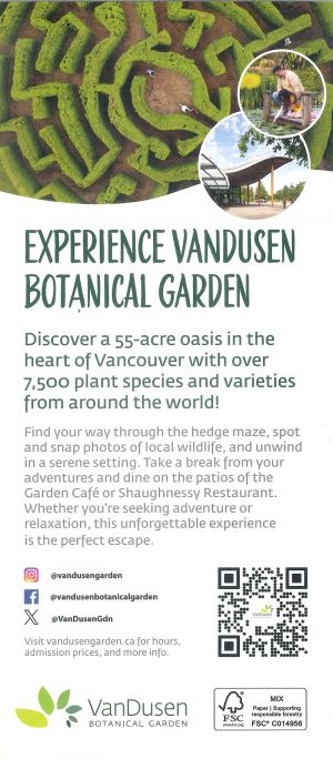 VanDusen Botanical Gardens brochure thumbnail