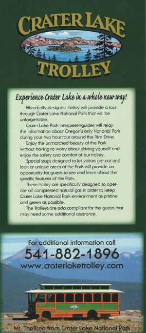 Crater Lake Trolley brochure thumbnail