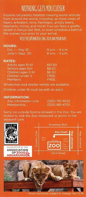 Reid Park Zoo brochure thumbnail
