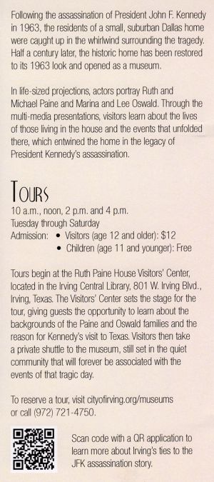 Ruth Paine House Museum brochure thumbnail