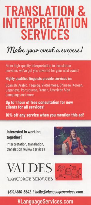 Valdes Language Services, LLC brochure full size