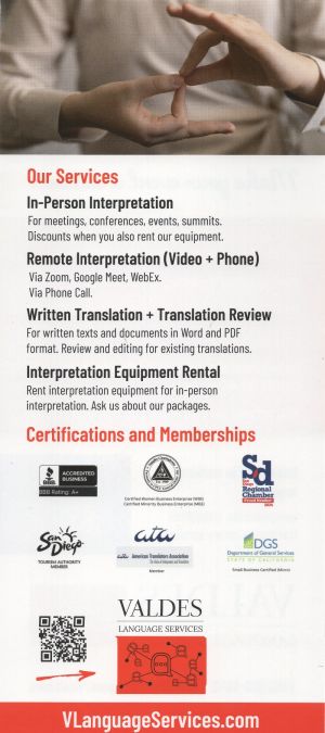 Valdes Language Services, LLC brochure thumbnail