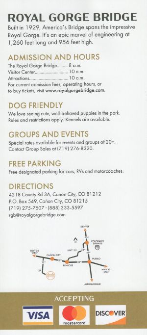 Royal Gorge Bridge brochure thumbnail