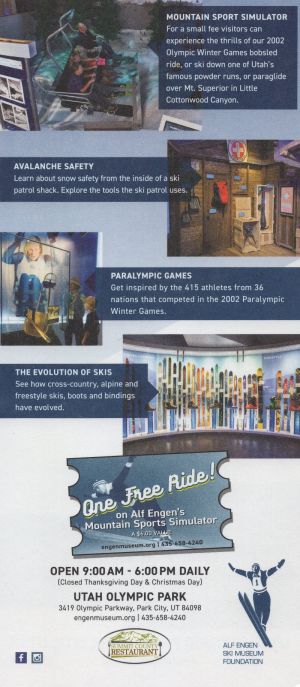 Alf Engen Ski Museum brochure thumbnail