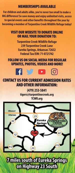 Turpentine Creek Wildlife Refuge brochure thumbnail