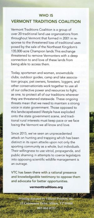 Vermont Traditions Coalition brochure thumbnail