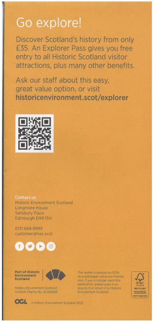 Historic Scotland Explorer Pass & Map brochure full size