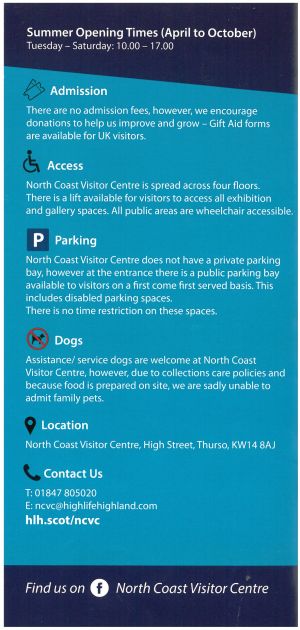 North Coast Visitor Centre Museum & Cafe brochure full size