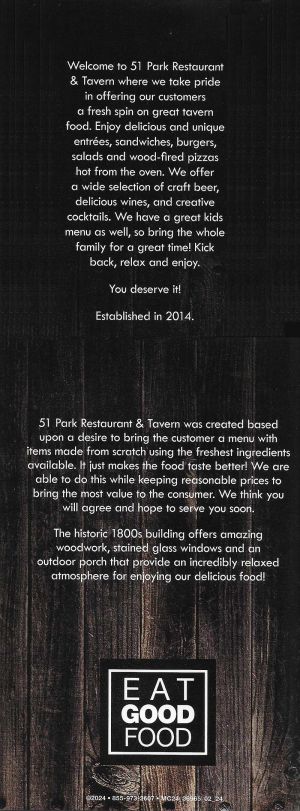 51 Park Restaurant Tavern brochure thumbnail