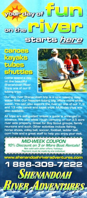Shenandoah River Adventures brochure full size