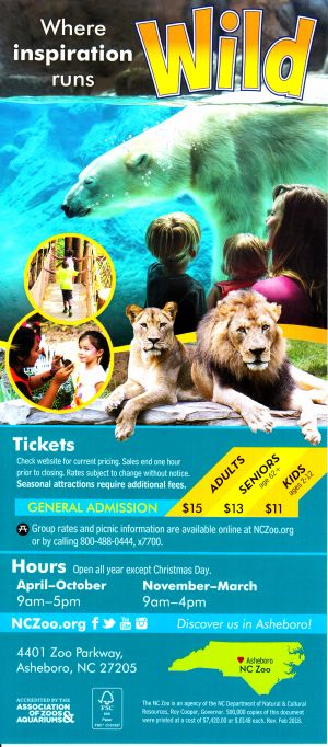 North Carolina Zoo brochure thumbnail